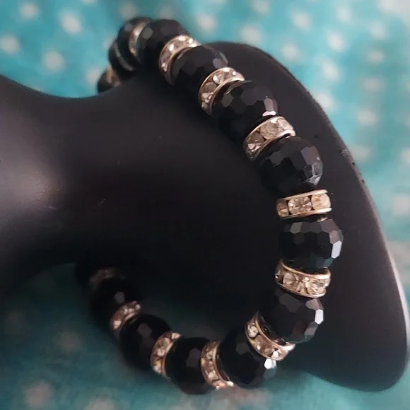 4 PC Crystal Beaded Faceted Rhinestone Stretch bracelets - Picture 11 of 11